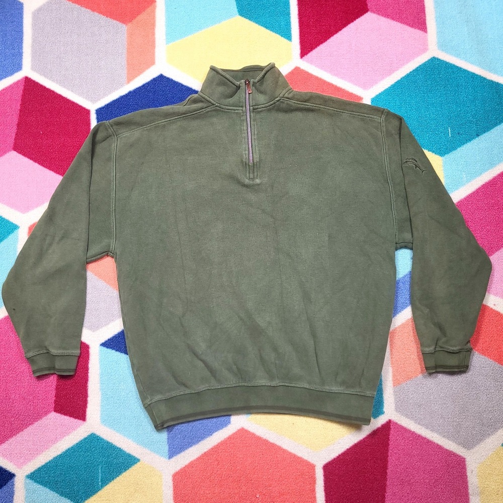 Tommy Bahama Green Quarter‎ Zip Pullover Sweatshirt Men's